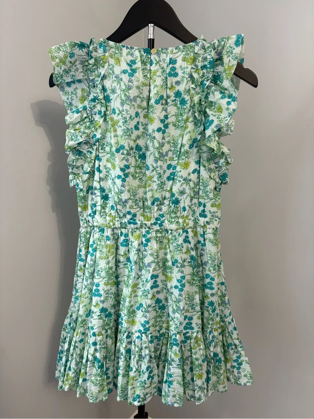Crewcuts J.Crew Girls Size 12 Cotton Floral Tiered Ruffle Sleeve Boho Mini